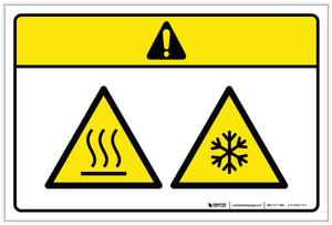 Caution: Hot or Cold Surface (Wordless ISO/ANSI) - Label