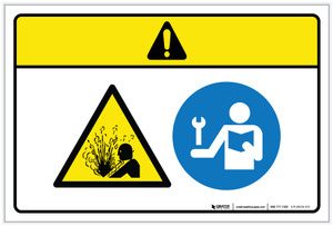 Caution: Pressurized Device Read User Guide Before Operating (Wordless ISO/ANSI) - Label