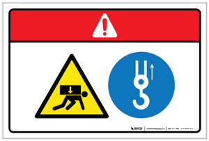 Danger: Crush Hazard Lift Point (Wordless ISO/ANSI) - Label