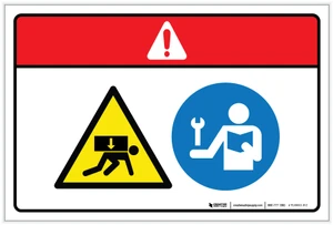 Danger: Crush Hazard Read User Guide Before Operating (Wordless ISO/ANSI) - Label