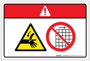 Danger: Curved Blade Hazard (Wordless ISO/ANSI) - Label