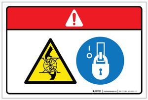 Danger: Cutting of Fingers or Hand by Rotating Blade (Wordless ISO/ANSI) - Label