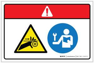 Danger: Entanglement Do Not Touch Read User Guide Before Operating (Wordless ISO/ANSI) - Label