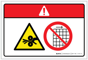 Danger: Entanglement Hazard Pinch Point (Wordless ISO/ANSI) - Label