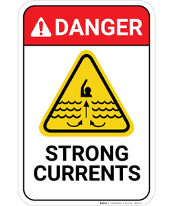 Danger: Strong Currents - Wall Sign