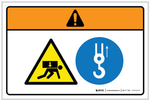 Warning: Crush Hazard Lift Point (Wordless ISO/ANSI) - Label