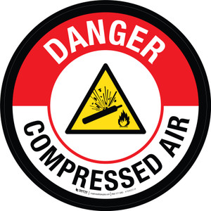 Danger: Compressed Air Circular - Floor Sign