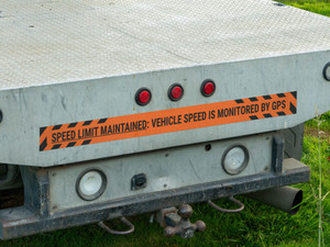 Speed Limit Maintained - Speed Monitored by GPS - Vehicle Safety Bumper Decal Speed Limit Maintained - Speed Monitored by GPS - Vehicle Safety Bumper Decal