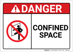 Danger: Confined Space With Icon ANSI - Wall Sign Danger: Confined Space With Icon ANSI - Wall Sign