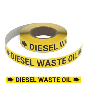 Diesel Waste Oil (Yellow) - Pipe Marking Roll