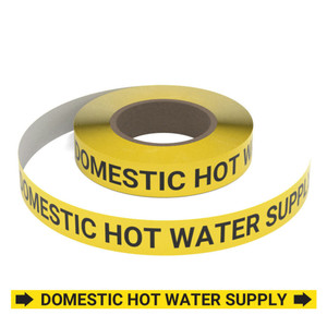 Domestic Hot Water Supply (Yellow) - Pipe Marking Roll