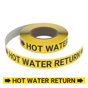 Hot Water Return (Yellow) - Pipe Marking Roll