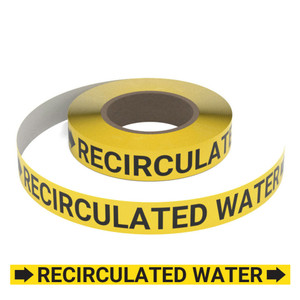 Recirculated Water (Yellow) - Pipe Marking Roll