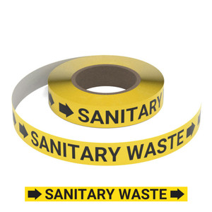 Sanitary Waste (Yellow) - Pipe Marking Roll
