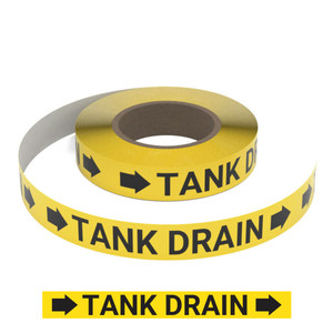 Tank Drain (Yellow) - Pipe Marking Roll