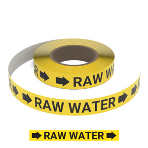 Raw Water (Yellow) - Pipe Marking Roll