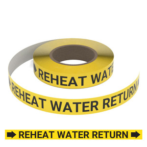 Reheat Water Return (Yellow) - Pipe Marking Roll