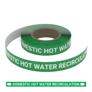 Domestic Hot Water Recirculation (Green) - Pipe Marking Roll