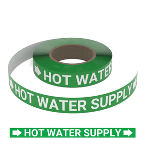 Hot Water Supply (Green) - Pipe Marking Roll