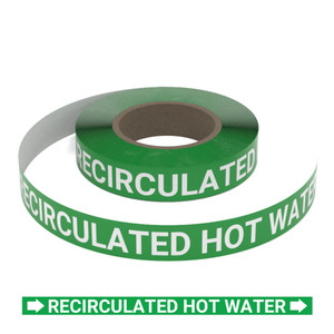 Recirculated Hot Water - Pipe Marking Roll
