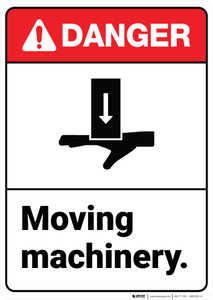 Danger: Moving Machinery with Graphic ANSI - Wall Sign