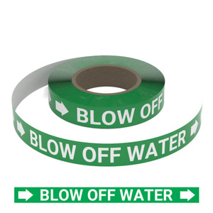 Blow Off Water (Green) - Pipe Marking Roll
