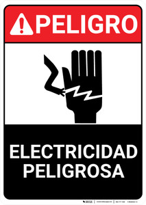 Danger: Electrical Hazard Keep Out Landscape Spanish ANSI - Wall Sign