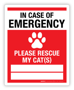 In Case of Emergency Please Rescue My Cat(s) - Label