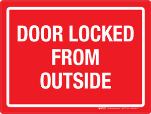 Door Locked From Outside Red Landscape - Wall Sign