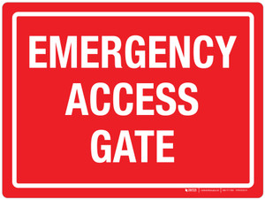 Emergency Access Gate Red Landscape - Wall Sign