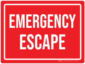 Emergency Escape Red Landscape - Wall Sign