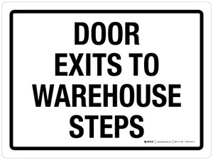 Door Exits To Warehouse Steps Landscape - Wall Sign