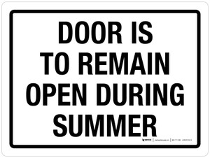 Door Is To Remain Open During Summer Landscape - Wall Sign