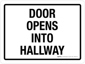 Door Opens Into Hallway Landscape - Wall Sign