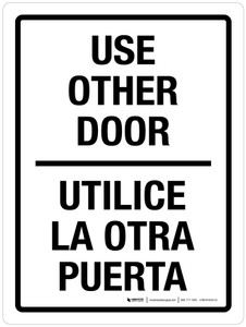 Use Other Door Portrait Bilingual - Wall Sign