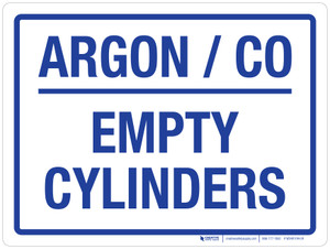 Argon CO Empty Cylinders Landscape - Wall Sign