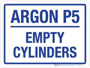 Argon P5 Empty Cylinders Landscape - Wall Sign