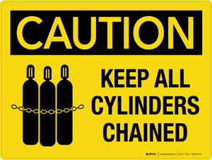 Caution: Keep All Cylinders Chained Landscape - Wall Sign