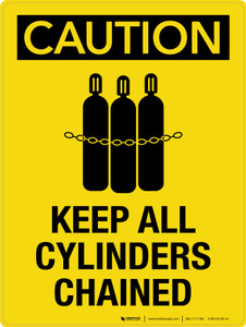Caution: Keep All Cylinders Chained Portrait - Wall Sign