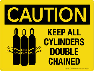 Caution: Keep All Cylinders Double Chained Landscape - Wall Sign