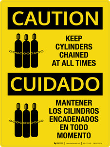 Caution: Keep All Cylinders Double Chained Portrait - Wall Sign