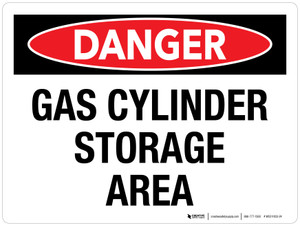 Danger: Gas Cylinder Storage Area Landscape - Wall Sign