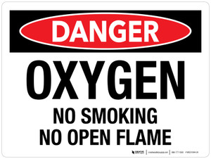 Danger: Oxygen No Smoking No Open Flame Landscape - Wall Sign