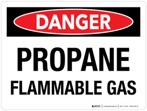 Danger: Propane Flammable Gas Landscape - Wall Sign