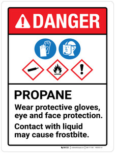 Danger: Propane Hazards ANSI Portrait - Wall Sign