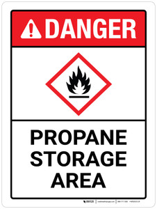 Danger: Propane Storage Area ANSI Portrait - Wall Sign