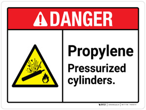Danger: Propylene Pressurized Cylinders ANSI Landscape - Wall Sign