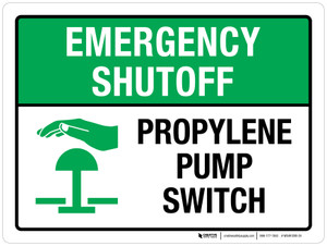 Emergency Shutoff - Propylene Pump Switch Landscape - Wall Sign