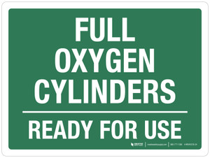 Full Oxygen Cylinders Ready For Use Landscape - Wall Sign