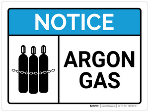 Notice: Argon Gas ANSI Landscape - Wall Sign